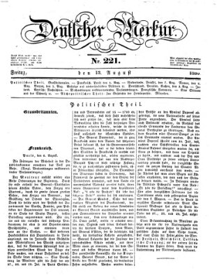 Deutscher Merkur Freitag 13. August 1830