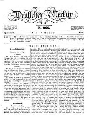 Deutscher Merkur Samstag 14. August 1830