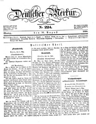 Deutscher Merkur Montag 16. August 1830