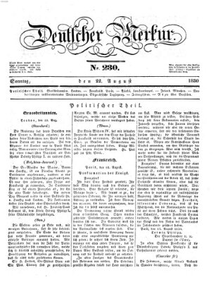 Deutscher Merkur Sonntag 22. August 1830