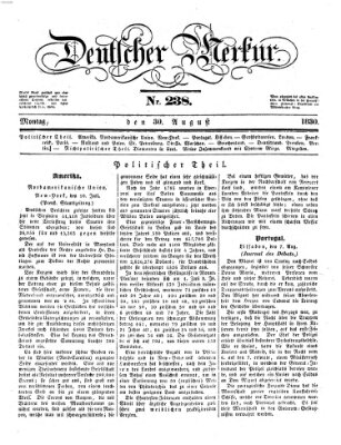 Deutscher Merkur Montag 30. August 1830