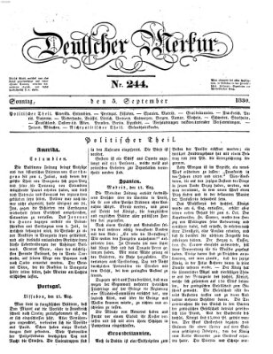 Deutscher Merkur Sonntag 5. September 1830