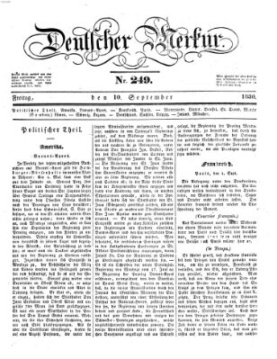 Deutscher Merkur Freitag 10. September 1830