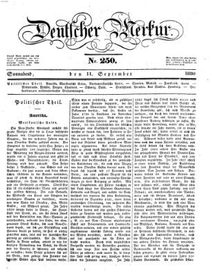 Deutscher Merkur Samstag 11. September 1830