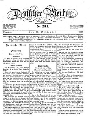 Deutscher Merkur Sonntag 12. September 1830
