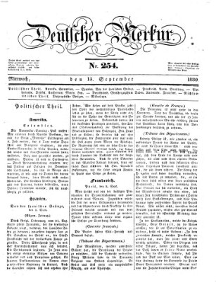 Deutscher Merkur Mittwoch 15. September 1830