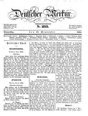 Deutscher Merkur Donnerstag 16. September 1830