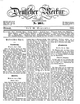 Deutscher Merkur Mittwoch 22. September 1830