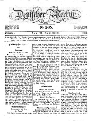 Deutscher Merkur Sonntag 26. September 1830