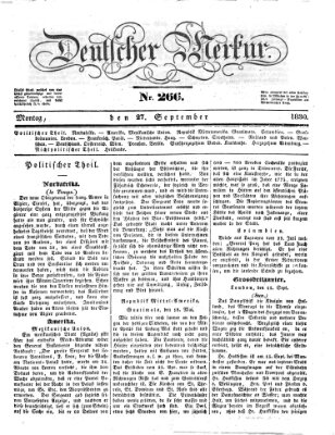 Deutscher Merkur Montag 27. September 1830