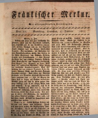 Fränkischer Merkur (Bamberger Zeitung) Dienstag 17. Januar 1815