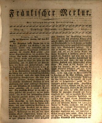 Fränkischer Merkur (Bamberger Zeitung) Mittwoch 18. Januar 1815