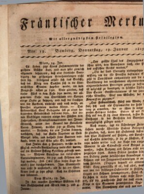 Fränkischer Merkur (Bamberger Zeitung) Donnerstag 19. Januar 1815