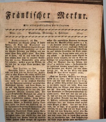 Fränkischer Merkur (Bamberger Zeitung) Montag 6. Februar 1815