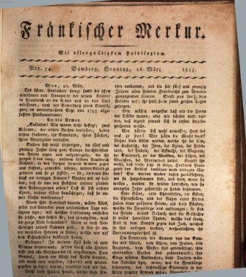 Fränkischer Merkur (Bamberger Zeitung) Sonntag 26. März 1815