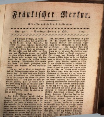 Fränkischer Merkur (Bamberger Zeitung) Freitag 31. März 1815