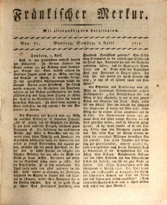 Fränkischer Merkur (Bamberger Zeitung) Samstag 8. April 1815