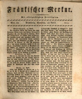 Fränkischer Merkur (Bamberger Zeitung) Samstag 29. April 1815