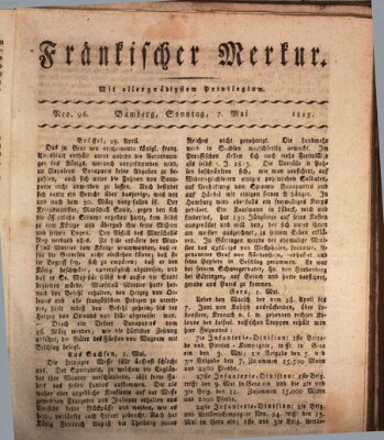 Fränkischer Merkur (Bamberger Zeitung) Sonntag 7. Mai 1815