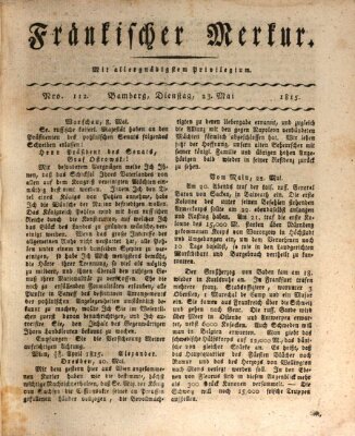 Fränkischer Merkur (Bamberger Zeitung) Dienstag 23. Mai 1815