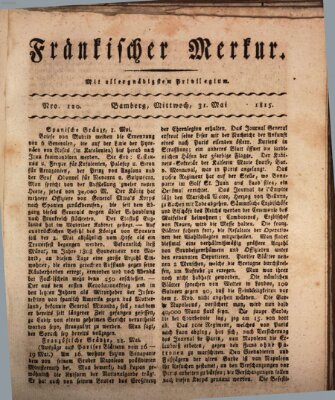 Fränkischer Merkur (Bamberger Zeitung) Mittwoch 31. Mai 1815