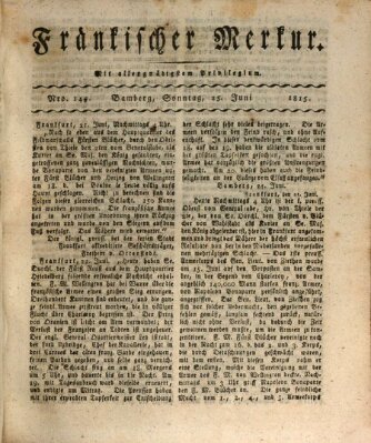 Fränkischer Merkur (Bamberger Zeitung) Sonntag 25. Juni 1815