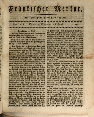 Fränkischer Merkur (Bamberger Zeitung) Montag 26. Juni 1815