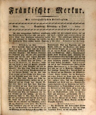 Fränkischer Merkur (Bamberger Zeitung) Dienstag 4. Juli 1815