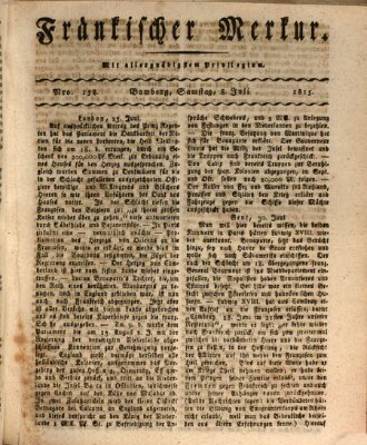 Fränkischer Merkur (Bamberger Zeitung) Samstag 8. Juli 1815