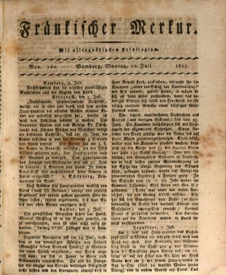 Fränkischer Merkur (Bamberger Zeitung) Montag 10. Juli 1815