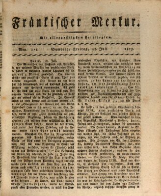 Fränkischer Merkur (Bamberger Zeitung) Freitag 28. Juli 1815