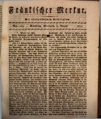 Fränkischer Merkur (Bamberger Zeitung) Mittwoch 2. August 1815