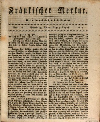 Fränkischer Merkur (Bamberger Zeitung) Donnerstag 3. August 1815