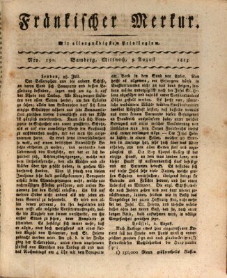 Fränkischer Merkur (Bamberger Zeitung) Mittwoch 9. August 1815