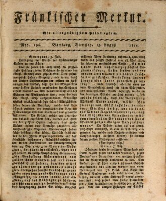 Fränkischer Merkur (Bamberger Zeitung) Dienstag 15. August 1815