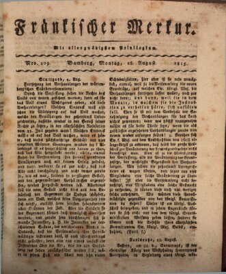 Fränkischer Merkur (Bamberger Zeitung) Montag 28. August 1815