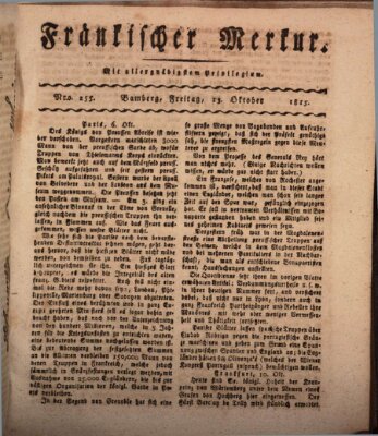 Fränkischer Merkur (Bamberger Zeitung) Freitag 13. Oktober 1815