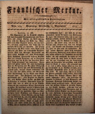 Fränkischer Merkur (Bamberger Zeitung) Mittwoch 1. November 1815