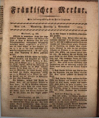 Fränkischer Merkur (Bamberger Zeitung) Freitag 3. November 1815