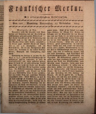 Fränkischer Merkur (Bamberger Zeitung) Donnerstag 23. November 1815