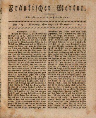 Fränkischer Merkur (Bamberger Zeitung) Sonntag 26. November 1815