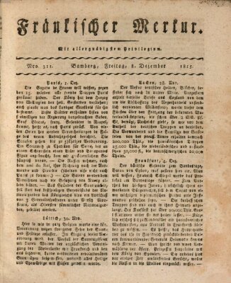 Fränkischer Merkur (Bamberger Zeitung) Freitag 8. Dezember 1815