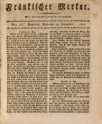 Fränkischer Merkur (Bamberger Zeitung) Sonntag 24. Dezember 1815