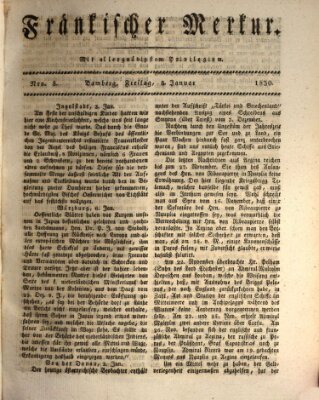 Fränkischer Merkur (Bamberger Zeitung) Freitag 8. Januar 1830