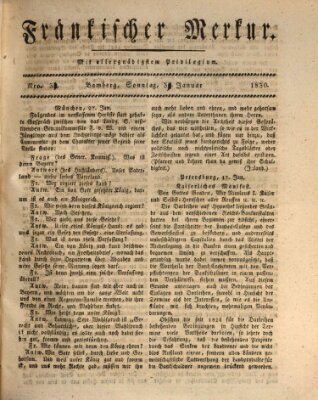 Fränkischer Merkur (Bamberger Zeitung) Sonntag 31. Januar 1830