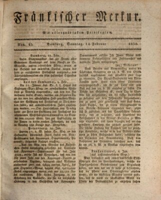 Fränkischer Merkur (Bamberger Zeitung) Sonntag 14. Februar 1830