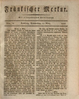 Fränkischer Merkur (Bamberger Zeitung) Donnerstag 11. März 1830