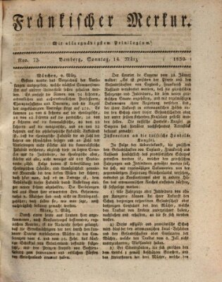 Fränkischer Merkur (Bamberger Zeitung) Sonntag 14. März 1830