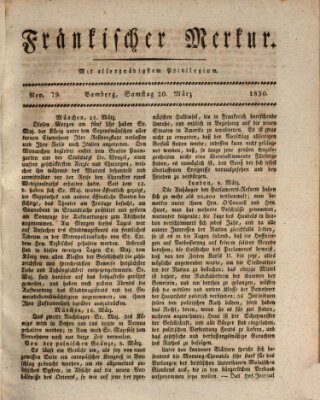 Fränkischer Merkur (Bamberger Zeitung) Samstag 20. März 1830