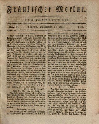 Fränkischer Merkur (Bamberger Zeitung) Donnerstag 25. März 1830